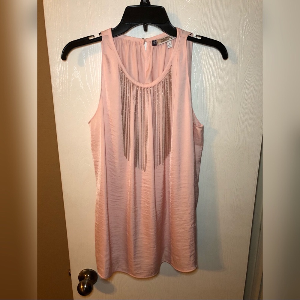 Pink sleeveless blouse